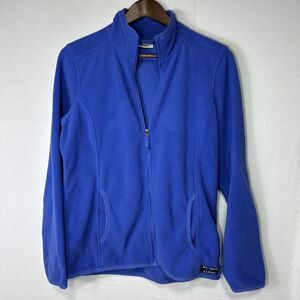 LL Bean Women's Jacket Size Medium‎ Blue Full Zip Pockets Sweater Fleece